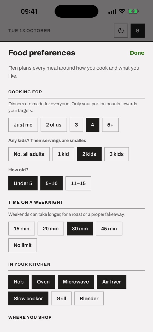 Food preferences: cooking for 4 with two kids, 30-minute weeknights and the kitchen kit you own
